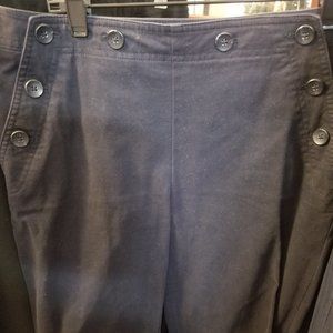 Talbots Navy Blue Trouser Pants Size 4  "Stretch" 8 BUTTONS!